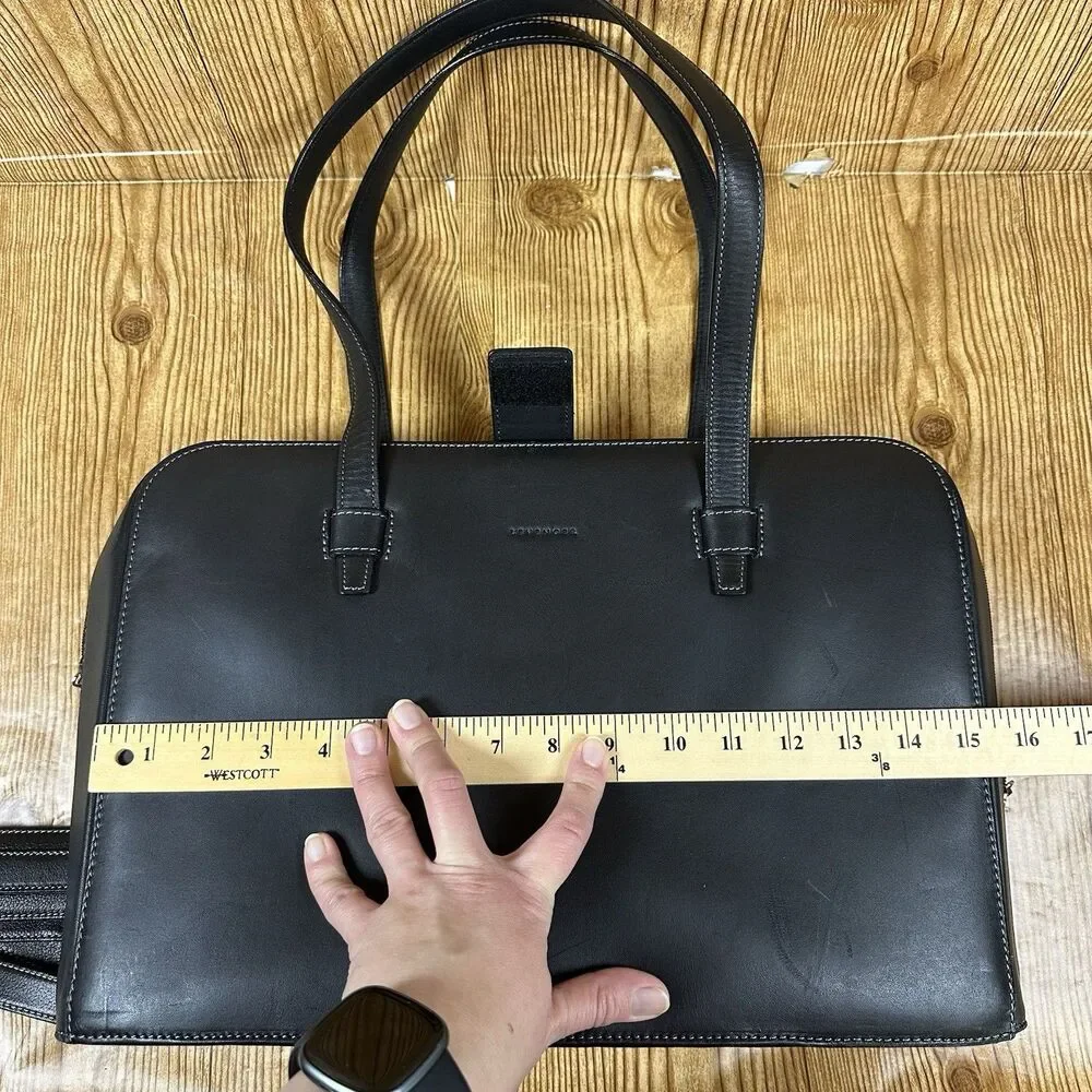 Lavender Briefcase Shoulder Work Hobo Satchel‎ Tote Bag Black Leather